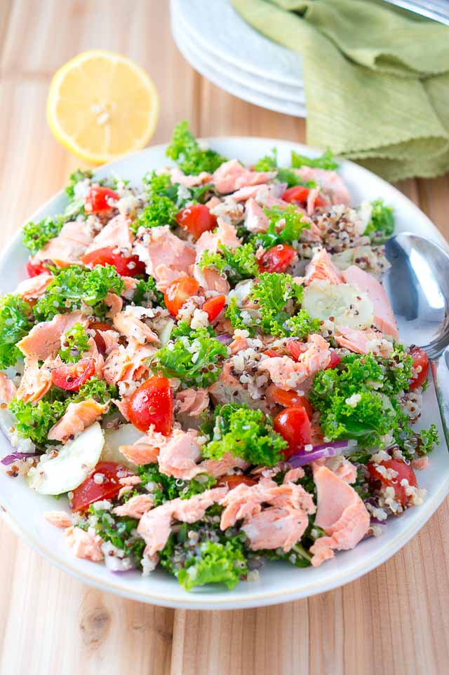 Salmon Quinoa and Kale Salad