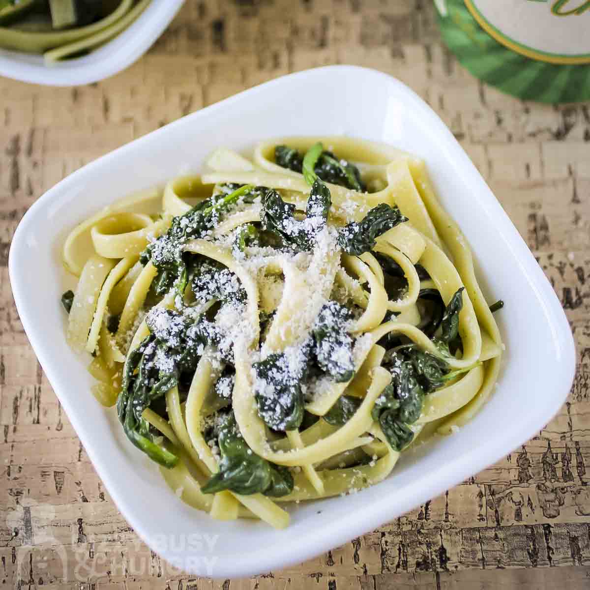 Fettuccine and Spinach