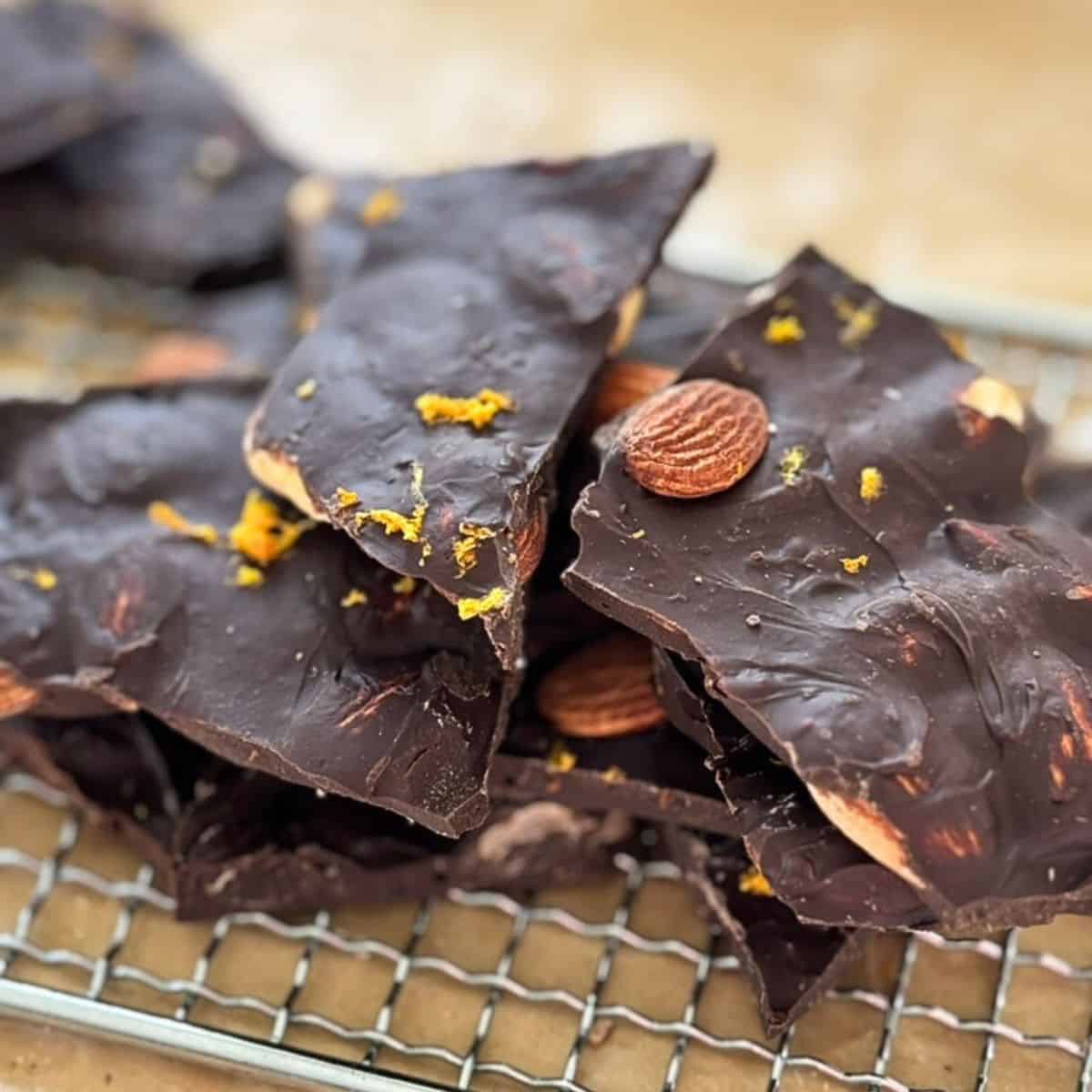 Orange Chocolate Bark With Almonds