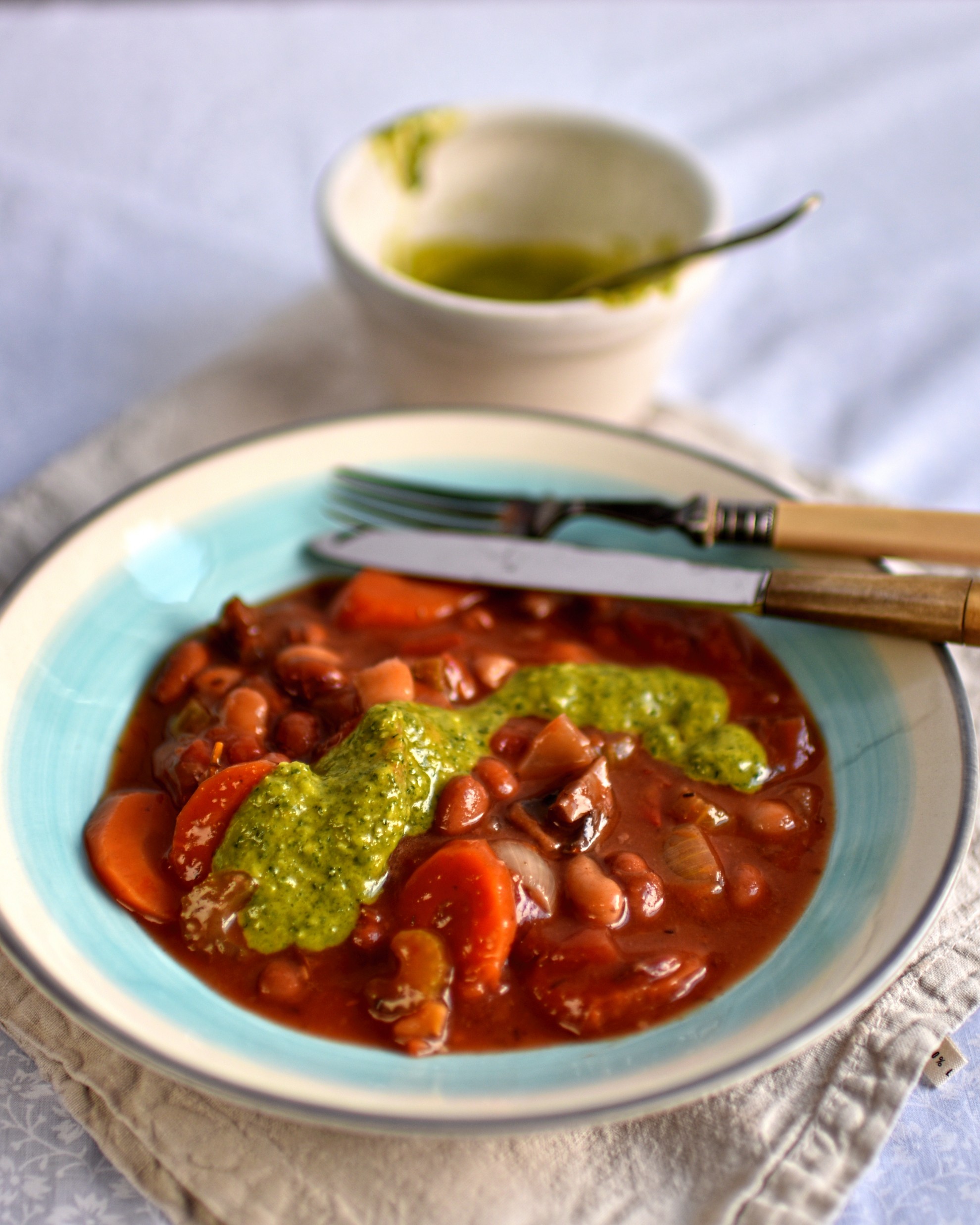 bean and vegetable casserole with pistou 