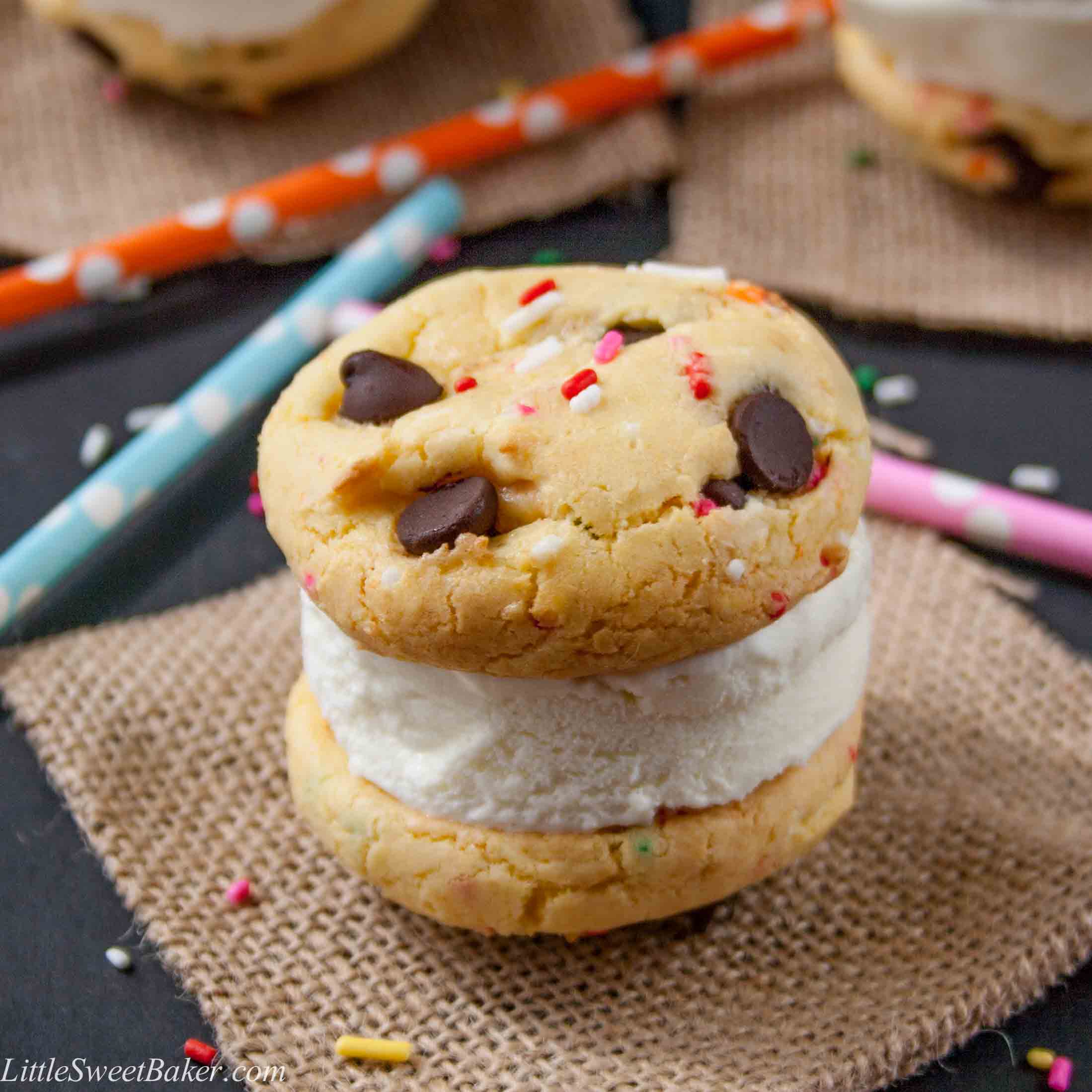 Birthday Cake Cookie Ice Cream Sandwich Recipe
