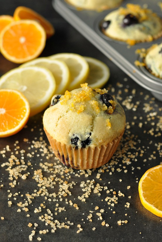 CITRUS SUGAR BAKERY-STYLE BLUEBERRY MUFFINS