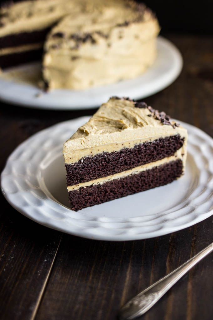 Chocolate Cake with Pumpkin Spice Frosting (GF + DF)