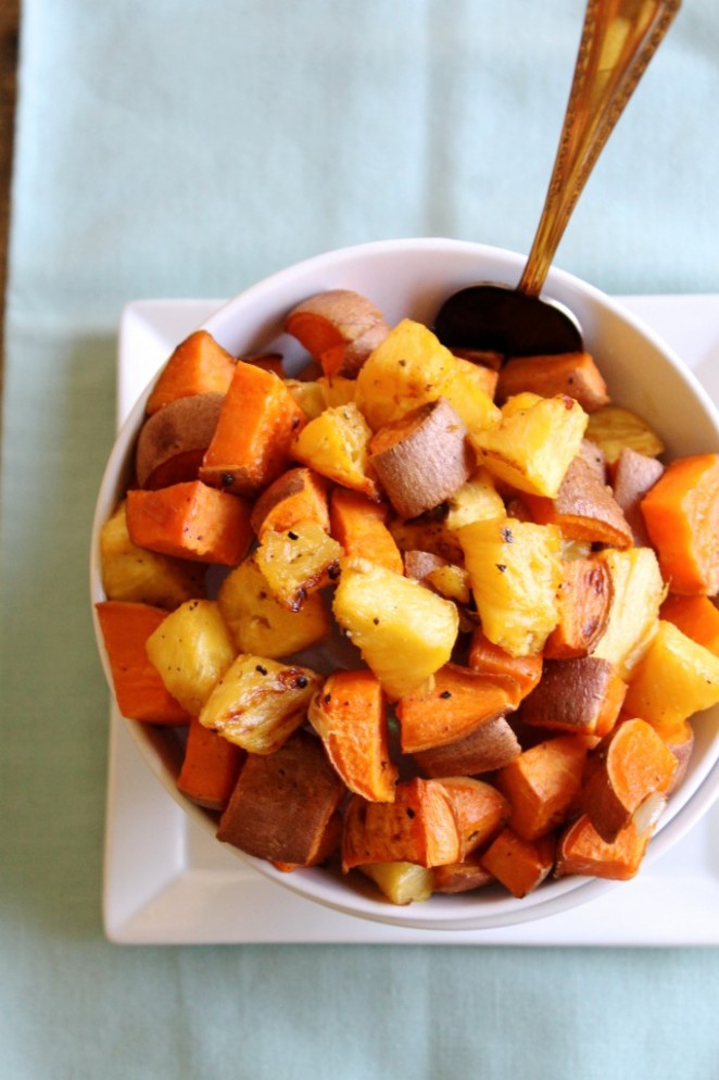 Roasted Pineapple and Sweet Potatoes