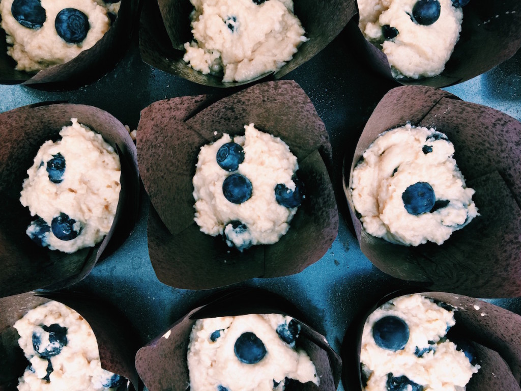 blueberry - maple pancake muffins