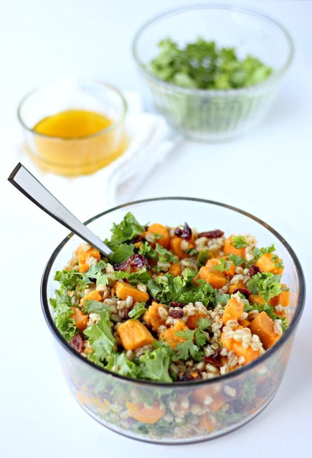Sweet Potato Kale Salad with Citrus Vinaigrette Dressing