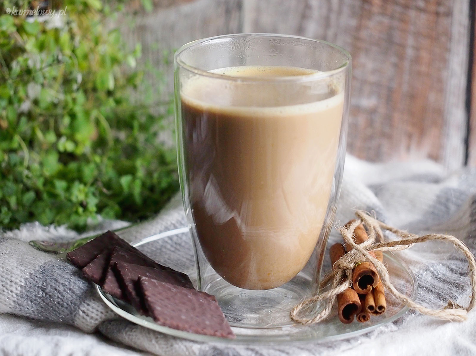 Pumpkin chicory latte with cocoa
