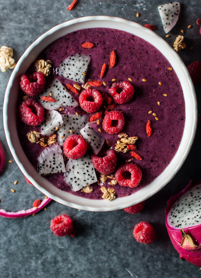 Mixed Berry Smoothie Bowl with Dragonfruit