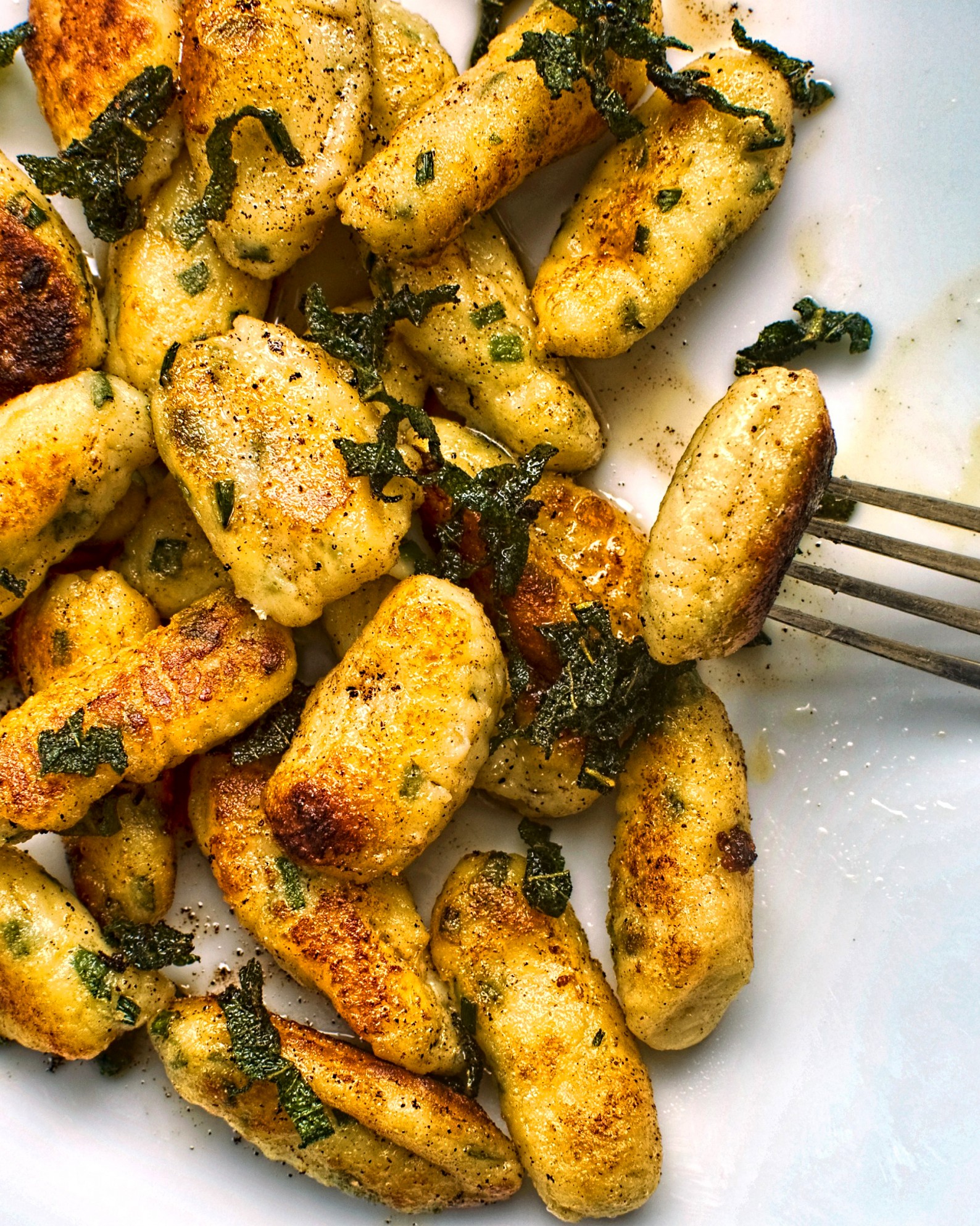 parsnip ricotta and chive gnocchi with lemon and sage butter 