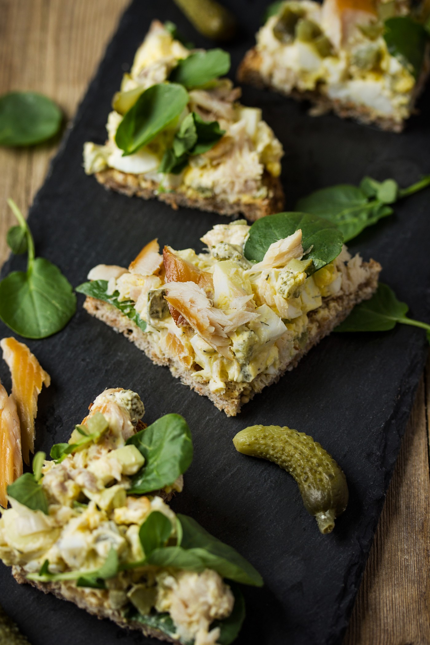Pickled Egg And Smoked Trout Toast