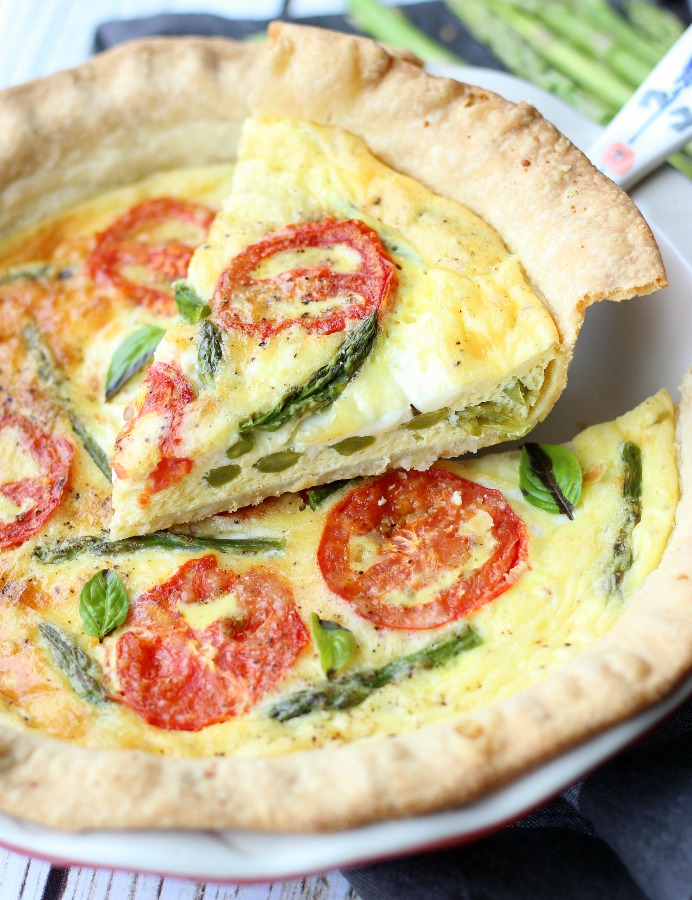 Roasted Tomato and Asparagus Quiche