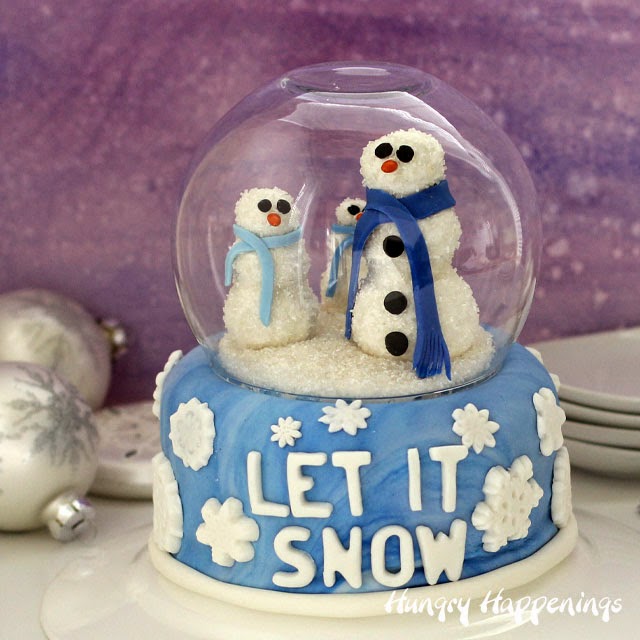 Snow Globe Cake with Cake Pop Snowmen