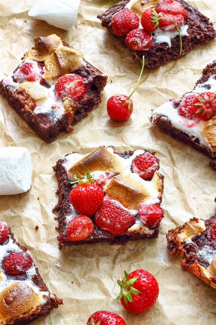 Strawberry Marshmallow Brownies