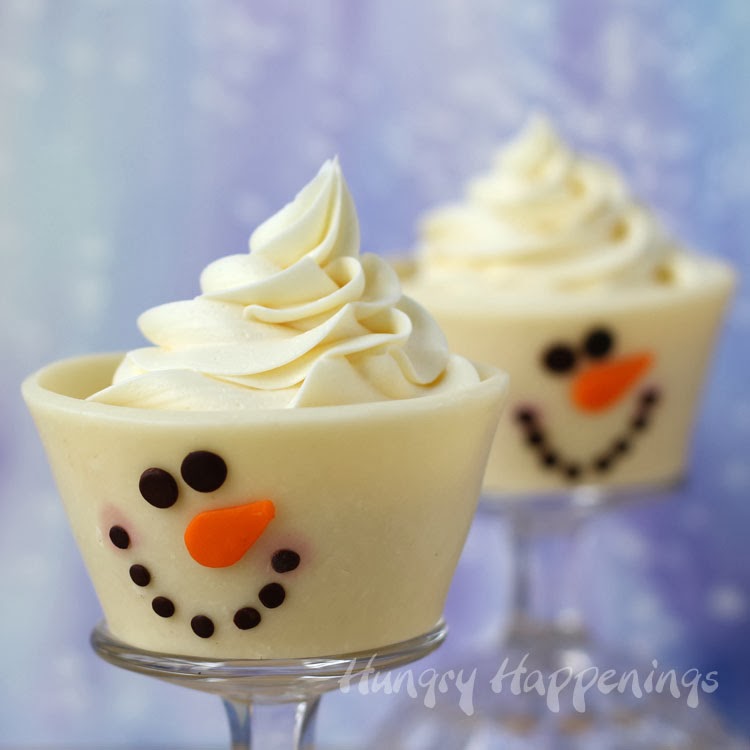 Edible Cupcake Wrappers – White Chocolate Snowman