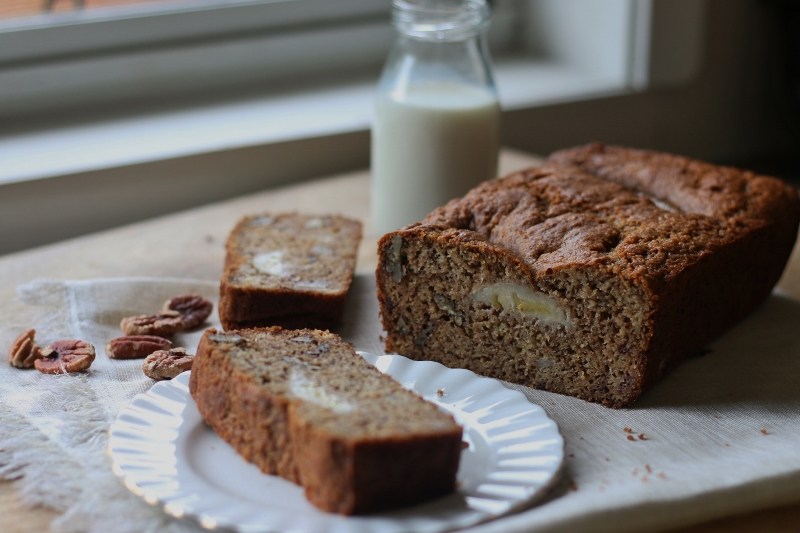 wholesome banana bread with pecans