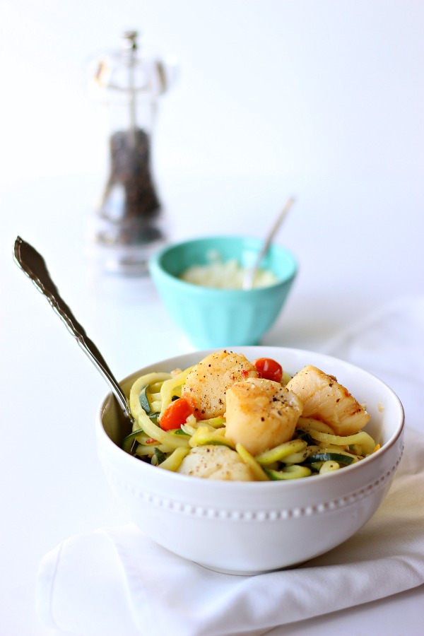 Scallop Scampi with Zucchini Noodles
