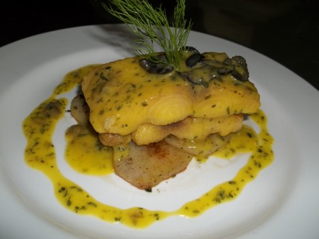 " SEA BASS WITH LEMON CAPERS SAUCE"