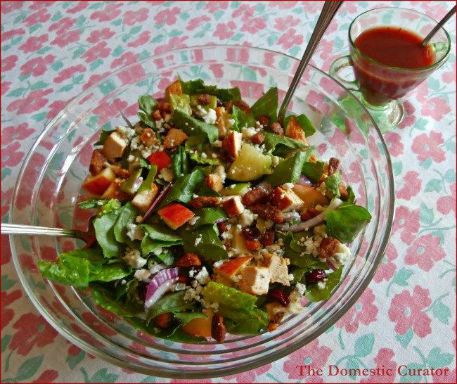Apple Pecan Chicken Salad with Pomegranate Vinaigrette