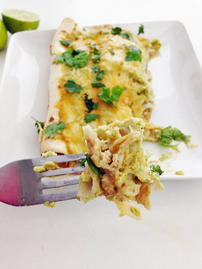 Slow Cooker Chicken Verde Enchiladas