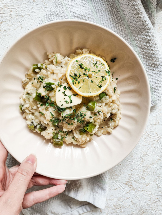 from a pot - creamy asparagus risotto