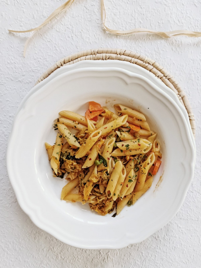 Pasta with caramelized cabbage