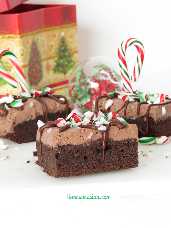 Peppermint Chocolate Mousse Brownies