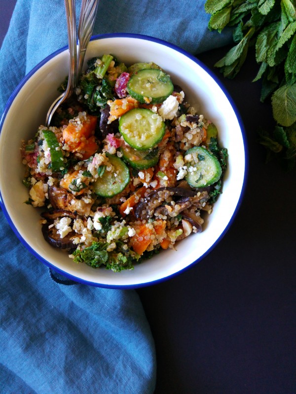 Quinoa and greens spring salad