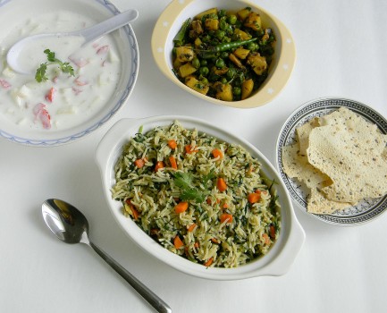 spinach carrot pulao