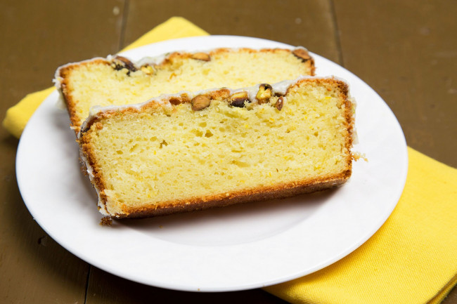 Meyer Lemon Pistachio Pound Cake
