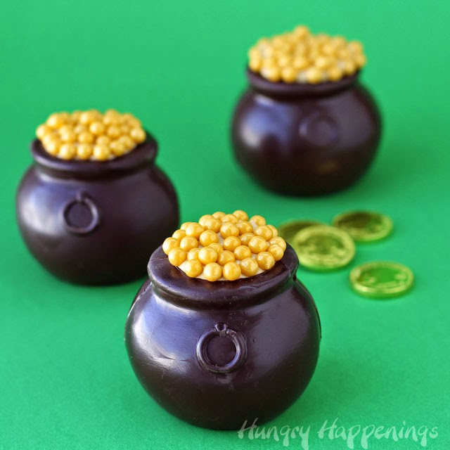 Chocolate Pots Of Gold Filled With Dulce De Leche Mousse