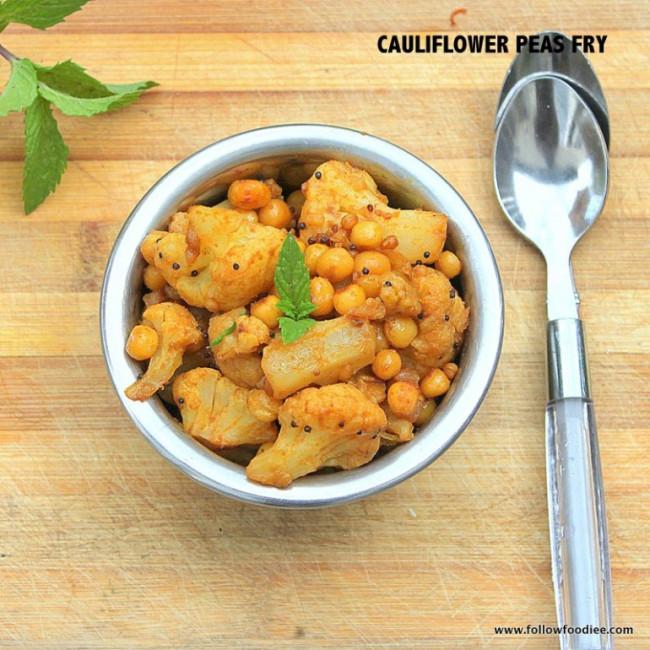 Cauliflower Peas Fry Recipe