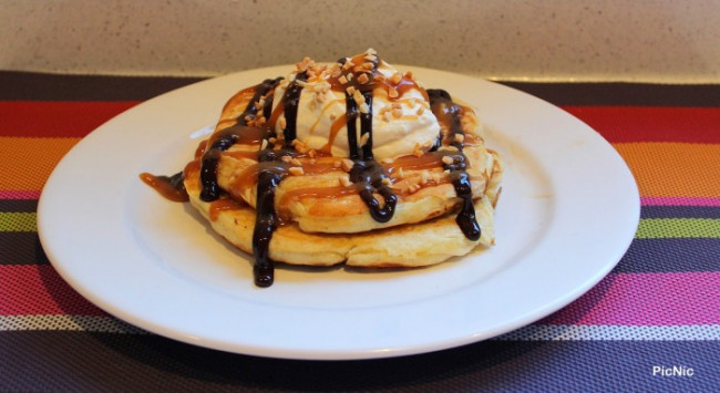 Snickers Buttermilk Pancakes