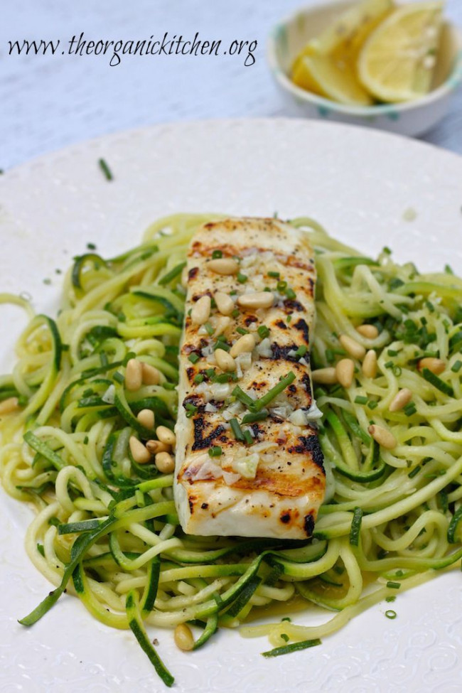 lemon butter halibut with zoodles - another 15 minute meal