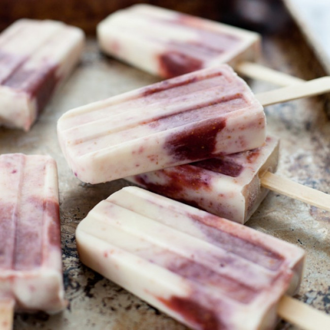 Honey Roasted Fig and Goat Cheese Popsicles