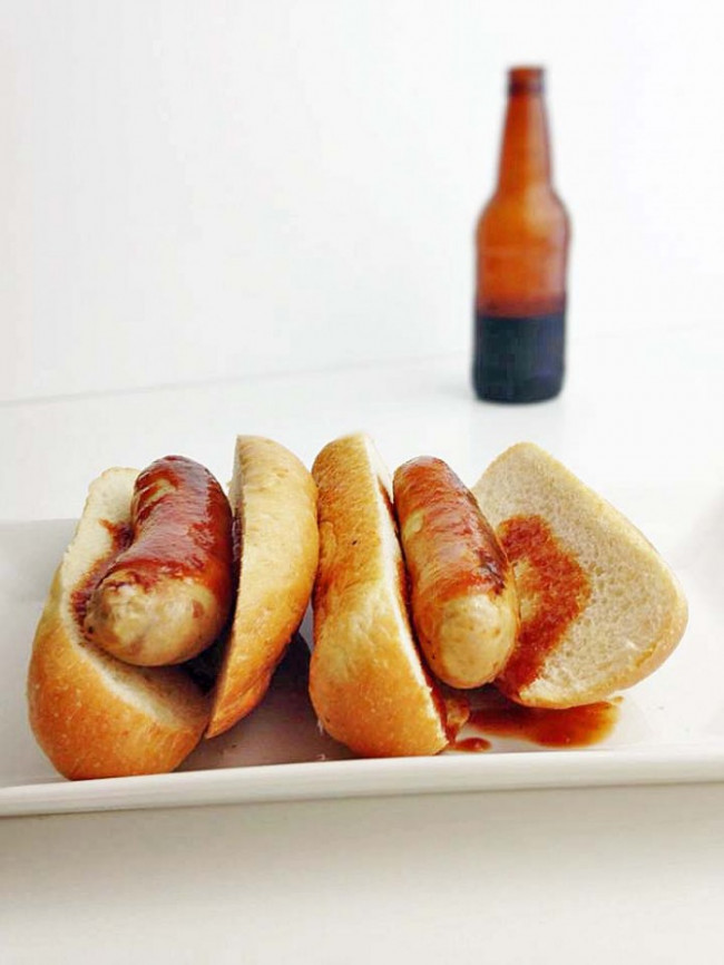 Chicken Brats and Root Beer BBQ Sauce
