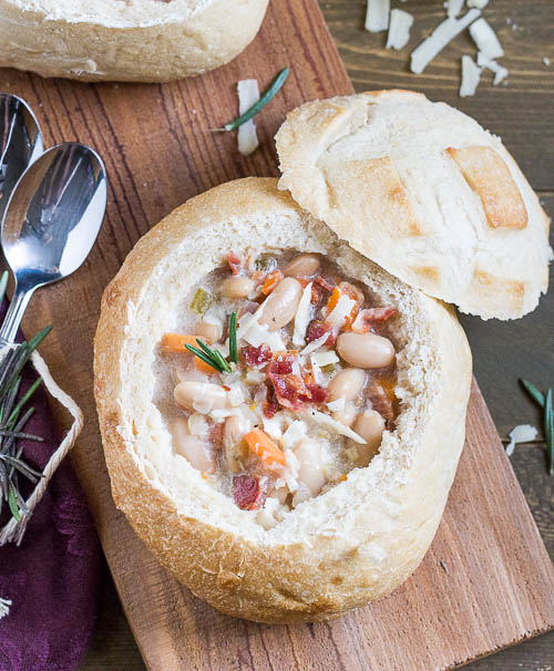 Tuscan Bean Bacon and Rosemary Soup