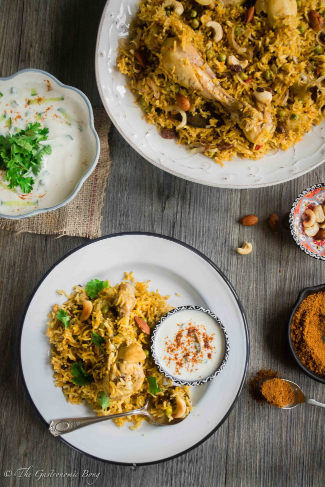 Chicken And Peas Pulao With Sweet-spicy Cucumber Raita