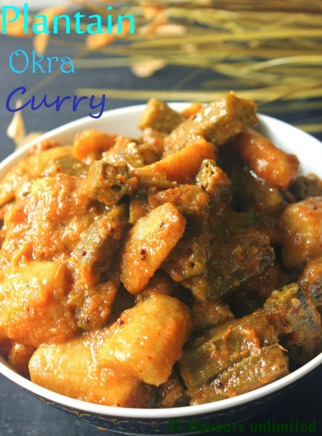 No Onion No Garlic Plantain Okra Curry