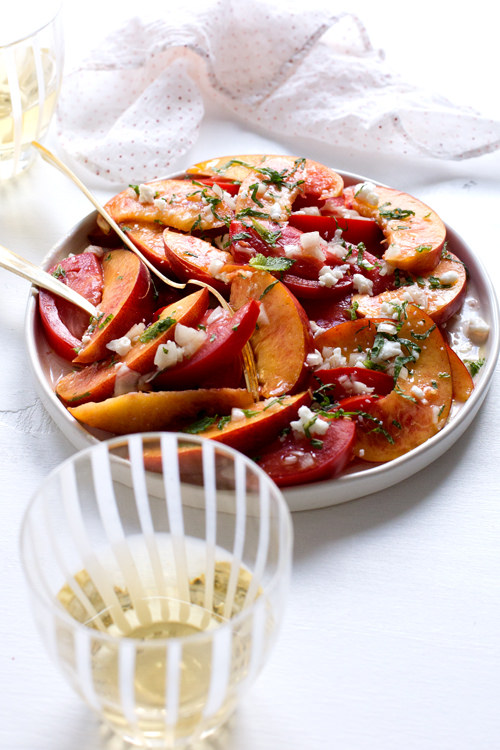 Summer Nectarine & Tomato Salad With Feta & Mint