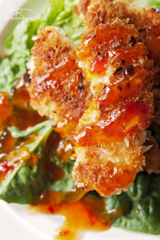 Coconut Crusted Chicken with Thai Chili