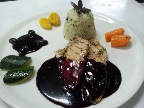 grilled chicken breast with grape sauce
