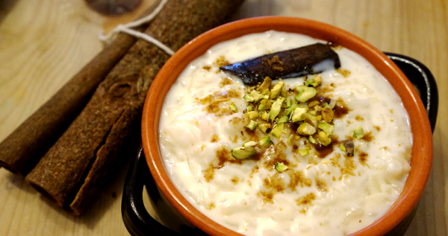 GREEK RICE PUDDING RECIPE - RIZOGALO WITH PISTACHIOS