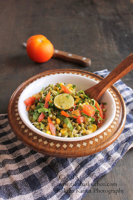 Sprouts Salad - Sprouted Moong Salad