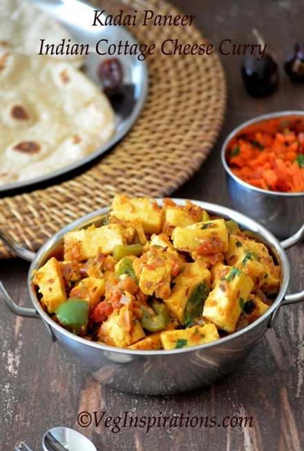 Easy Kadhai Paneer ~ Indian cottage cheese curry