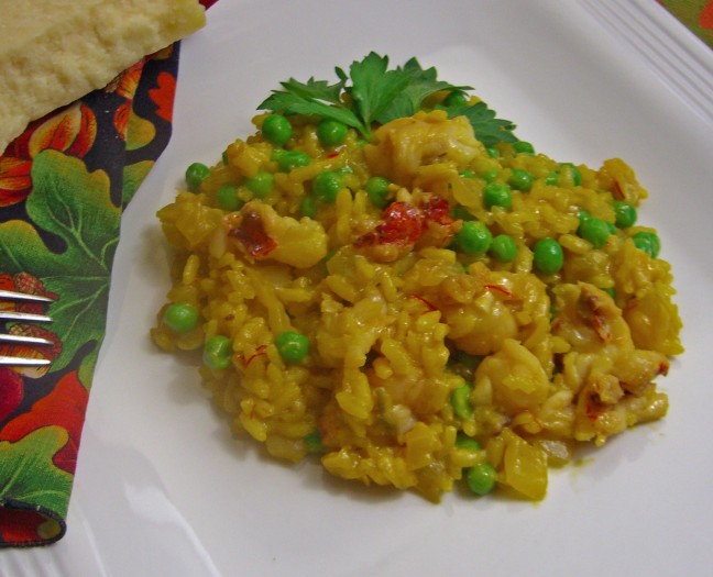 Lobster Risotto with Peas and Saffron