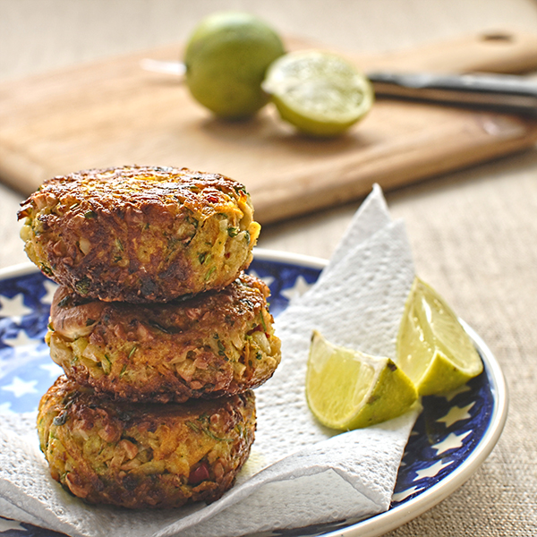 carrot cashew and coriander fritters