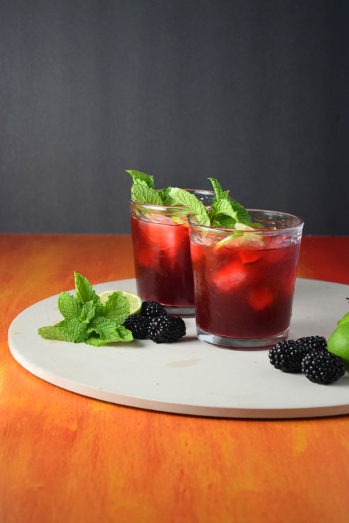 {easy, 5 ingredient} blackberry mint limeade