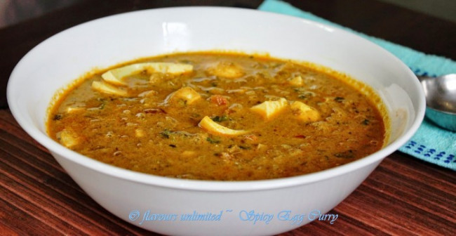 Egg Curry Cooked in Spicy Coconut and Poppy Seeds Paste