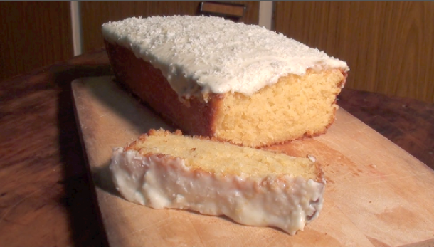 coconut cake: with sour cream lemon icing