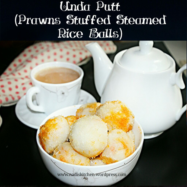 Chemmeen Unda Putt (Prawns stuffed steamed rice balls)